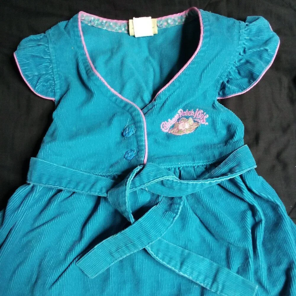 Vintage 80s Cabbage Patch Kids Corduroy Dress Youth Girls 6
